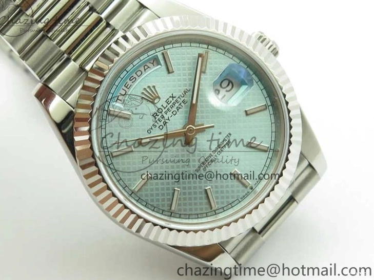 A2836 Dial 228239 Dial Blue SS BP SS Version Textured 904 on Day-Date President 40mm Ice Bracelet New 0724